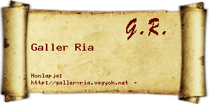 Galler Ria névjegykártya